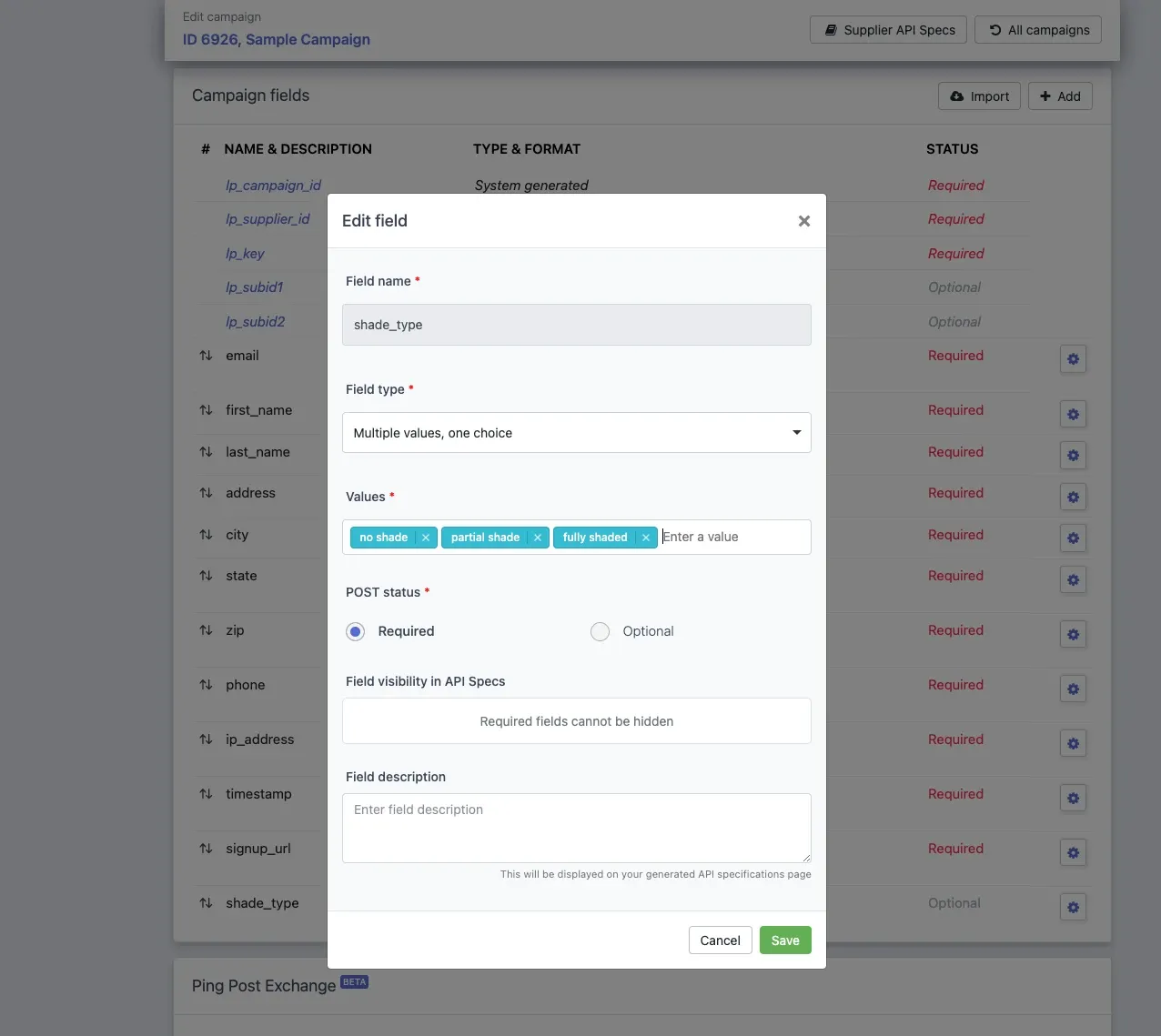 Multi-value List Field